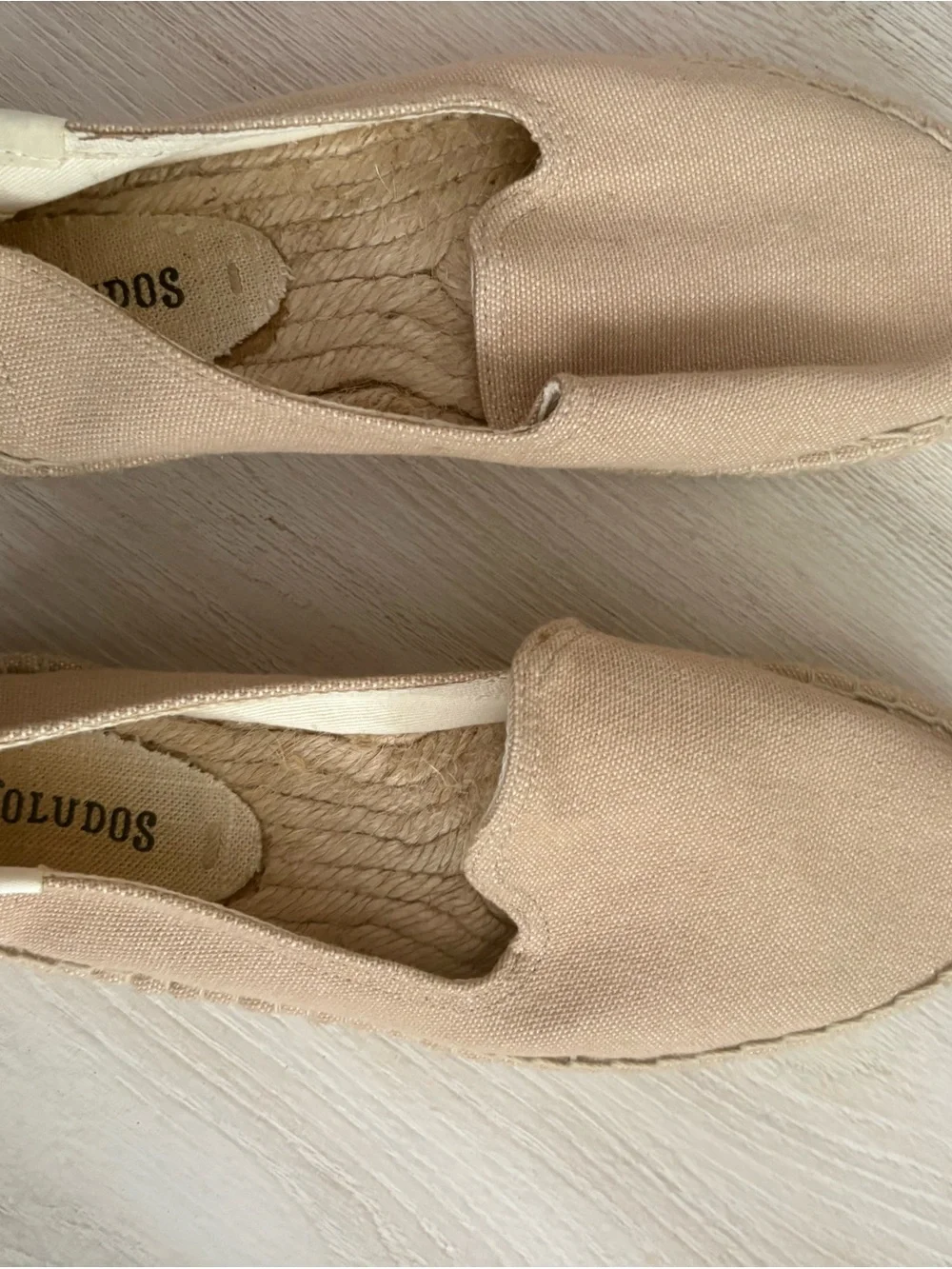 Soludos Beige Canvas Slip-On Espadrilles